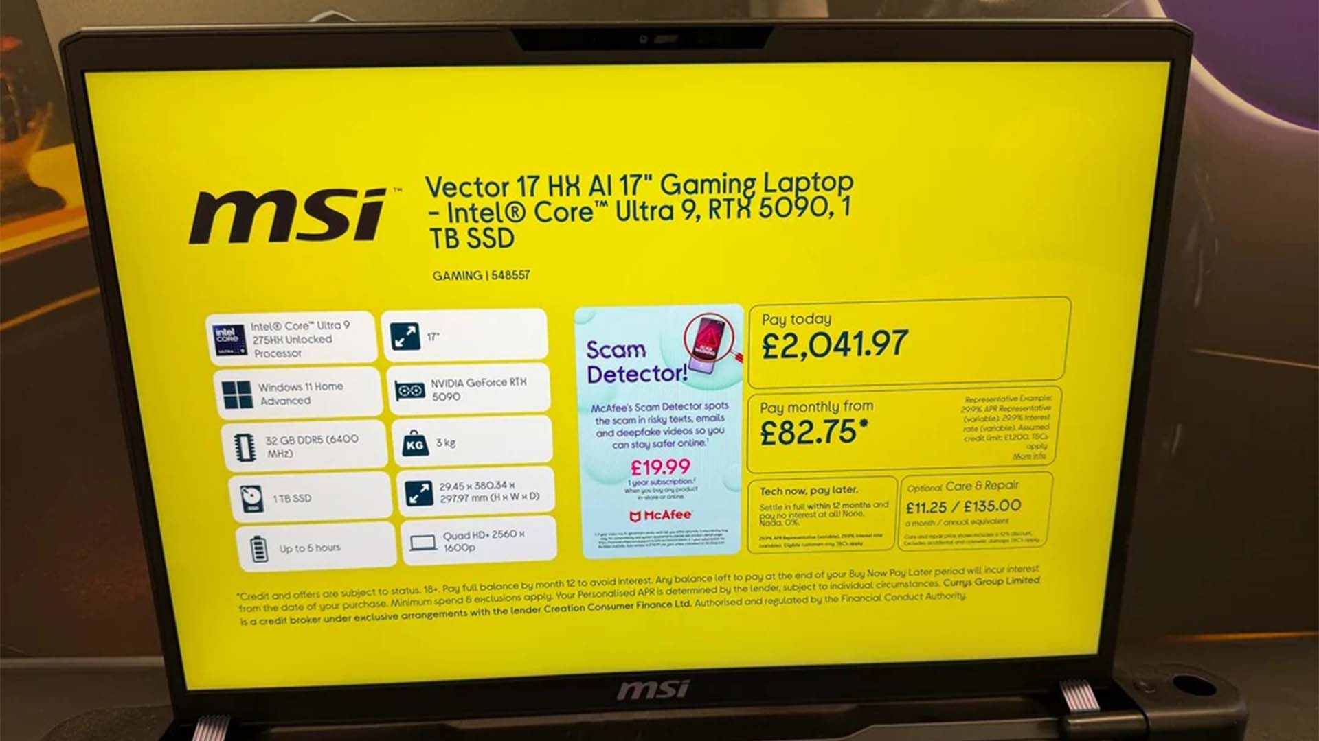 MSI Vector 17 HX AI, RTX 5090 ve 32 GB DDR5 RAM ile sadece 2 760 $'a İngiltere'de Çıkan Temizleme Satışıyla Dikkat Çekiyor